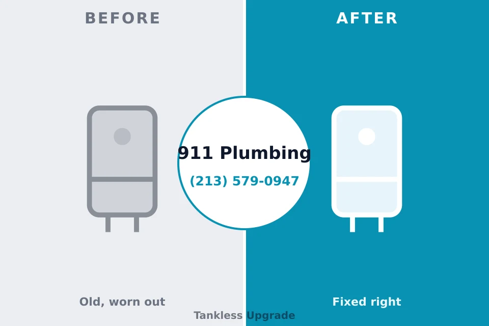 Before and after: plumbing company Keene, TX